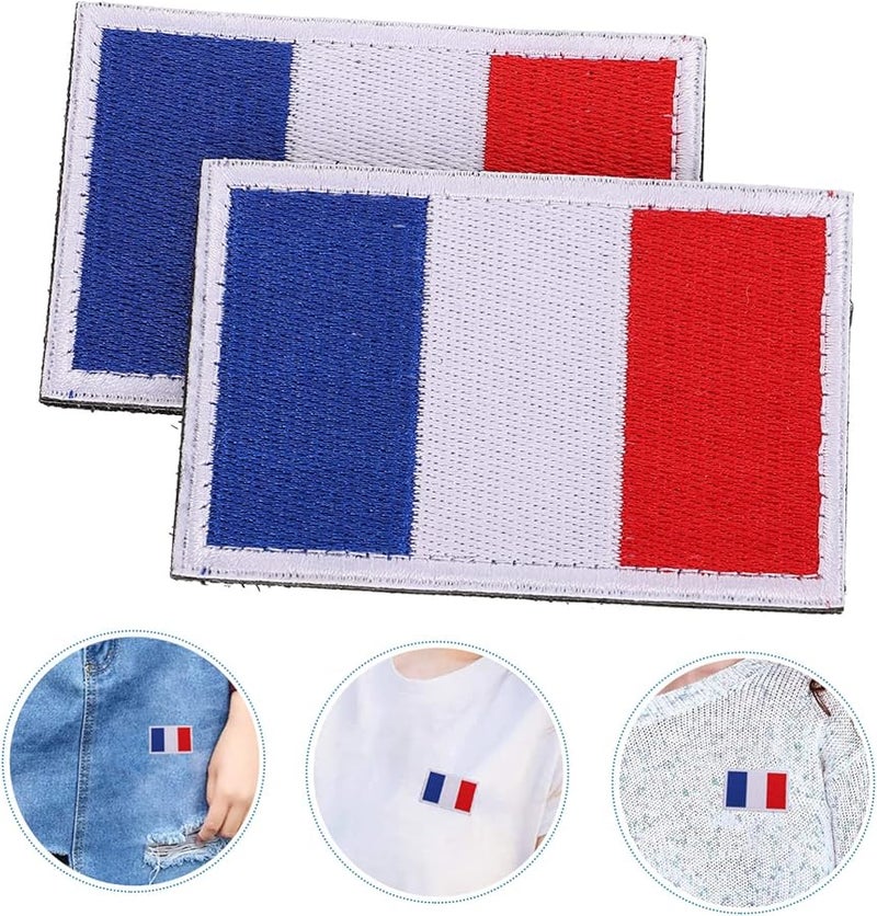 TEHAUX 2pcs Multi Color National Flag Embroidered Patches 8X5CM Adhesive Applique for Clothing Bags Hats Shoes Machine Washable - Image 4